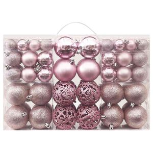 vidaXL Set Palline di Natale 100 pz Rosa