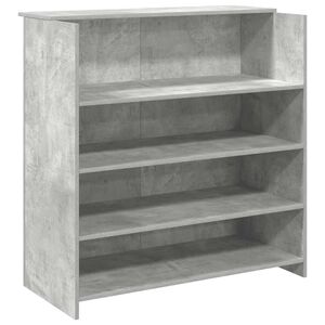 vidaXL Banco Reception Grigio Cemento 100x50x103,5cm Legno Multistrato