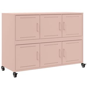 vidaXL Credenza Rosa 100,5x39x72 cm in Acciaio