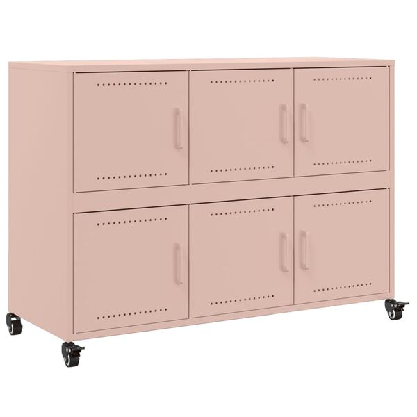 vidaXL Credenza Rosa 100,5x39x72 cm in Acciaio