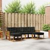 vidaXL Set di divani da esterno con cuscino 6 pcs Naturale e Nero