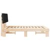 vidaXL Letto con Testiera Rivestita Nero 135 x 190 cm Pino massello