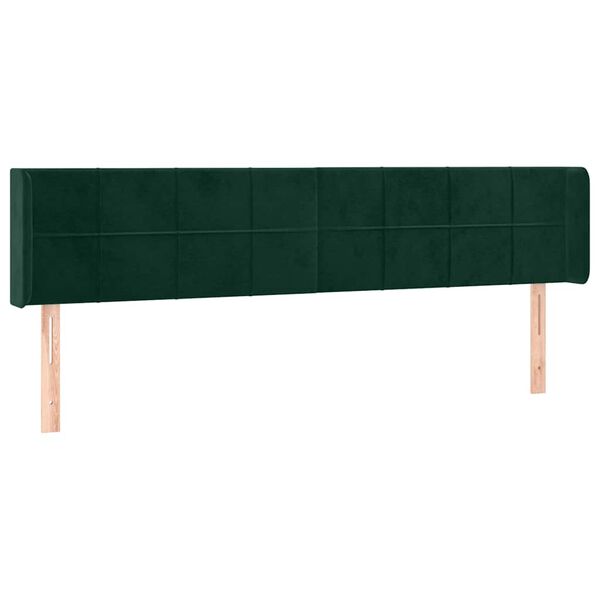 vidaXL Testiera ad Orecchio Verde Scuro 163x16x78/88 cm in Velluto