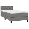 vidaXL Letto a Molle Materasso e LED Grigio Scuro 90x190 cm in Tessuto