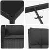 vidaXL Set da Pranzo per Giardino con cuscino 7 pcs Nero polyrattan