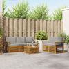 vidaXL Set divani con cuscino 6 pcs Grigio Naturale e Chiaro