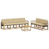 vidaXL Set di divani da esterno 8 pz Bianco e Beige