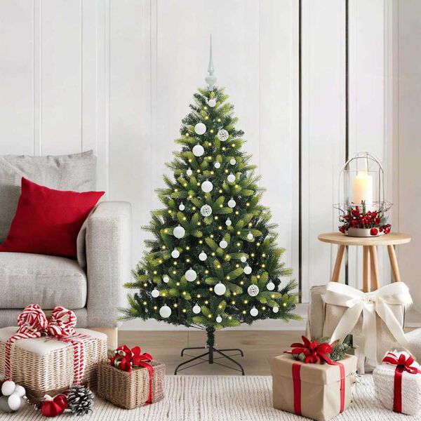 vidaXL Albero di Natale Artificiale Pieghevole 150 LED Verde 120 cm
