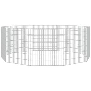 vidaXL Recinto per Animali Ruspante 10 Pannelli 54x60 cm Ferro Zincato