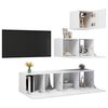 vidaXL Set Mobili Porta TV 4 pz Bianco in Legno Multistrato
