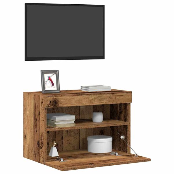vidaXL Mobile TV da parete 2 pcs Legno vecchio 60 x 30 x 40 cm