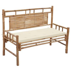vidaXL Panca da Giardino con Cuscino 120 cm in Bamb&ugrave;