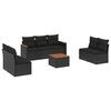vidaXL Set Divani da Giardino con Cuscini 8 pz Nero in Polyrattan