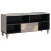 vidaXL Mobile TV Grigio 100 x 33 x 46 cm Legno di mango massello