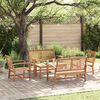vidaXL Set Divano da Giardino 5 pcs Naturale Legno di teak solido