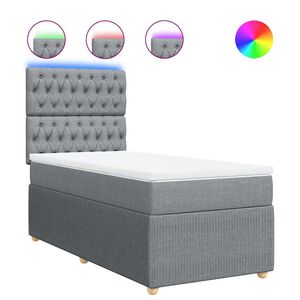 vidaXL Giroletto a Molle con Materasso Grigio Chiaro 80x200 cm Tessuto