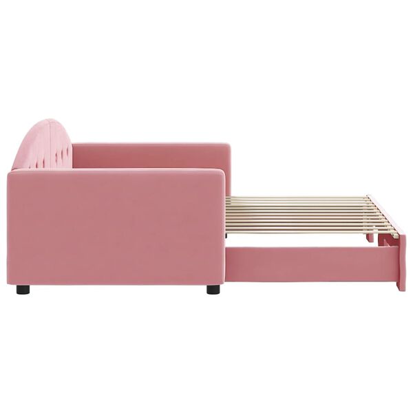 vidaXL Divano Letto con Letto Estraibile Rosa 90x200 cm in Velluto