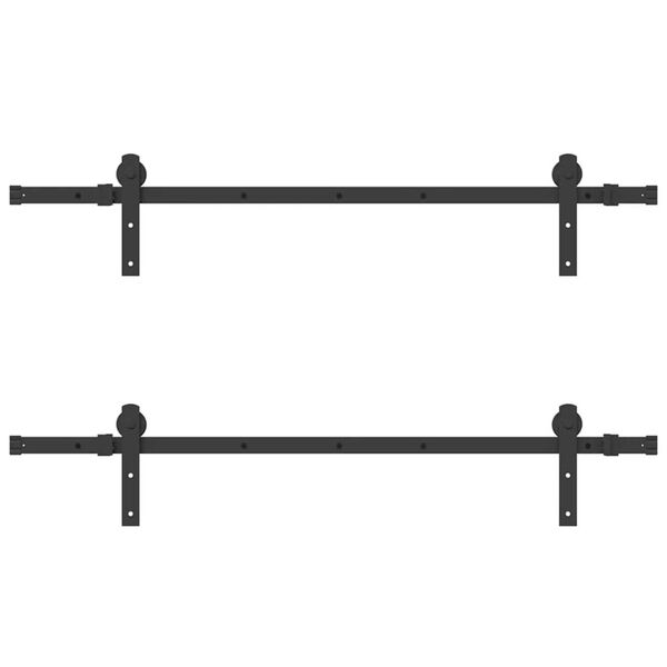 vidaXL Kit di Binari per Porte Scorrevoli 305 cm Acciaio Nero