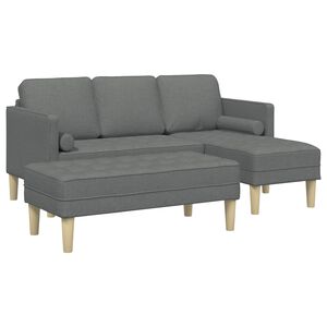vidaXL Set di divani 2 pz Grigio scuro Poliestere