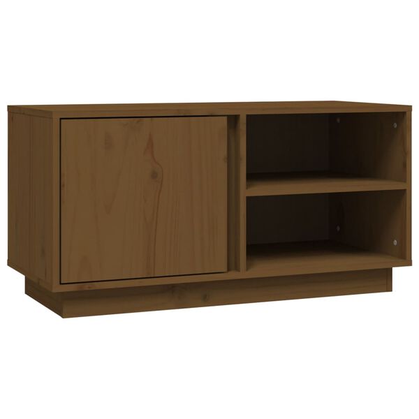 vidaXL Mobile Porta TV ambra 80x35x40,5 cm in Legno Massello di Pino