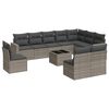 vidaXL Set Divani da Giardino 11 pz con Cuscini in Polyrattan Grigio