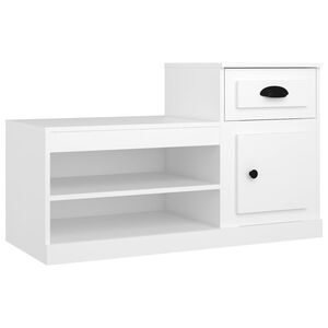 vidaXL Scarpiera Bianca 100x42x60 cm in Legno Multistrato