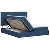 vidaXL Letto con Contenitore con testiera Blu 200 x 200 cm Tessuto