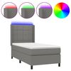 vidaXL Letto a Molle Materasso e LED Grigio Scuro 80x200 cm in Tessuto