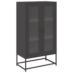 vidaXL Credenza Nera 68x39x123 cm in Acciaio