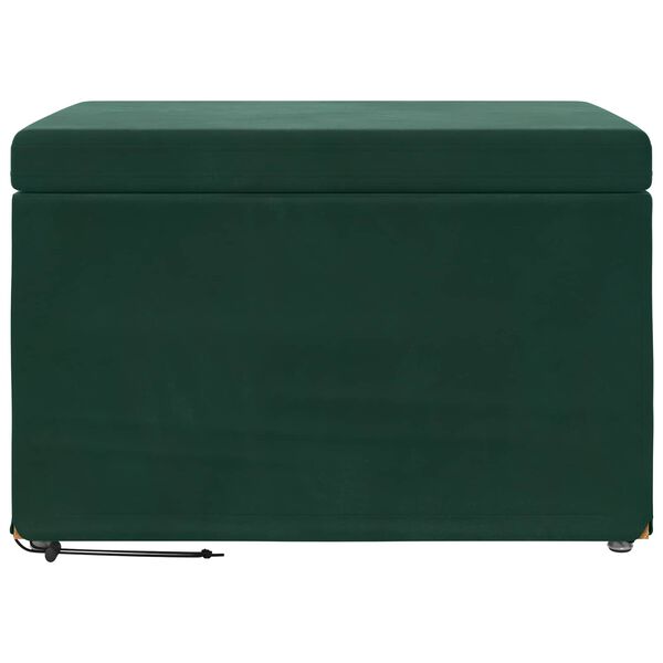 vidaXL Pouf Verde Scuro 61 x 41 x 40 cm Velluto e Legno Ingegnerizzato