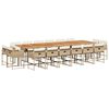 vidaXL Set da Pranzo da Giardino 17 pz con Cuscini Beige in Polyrattan