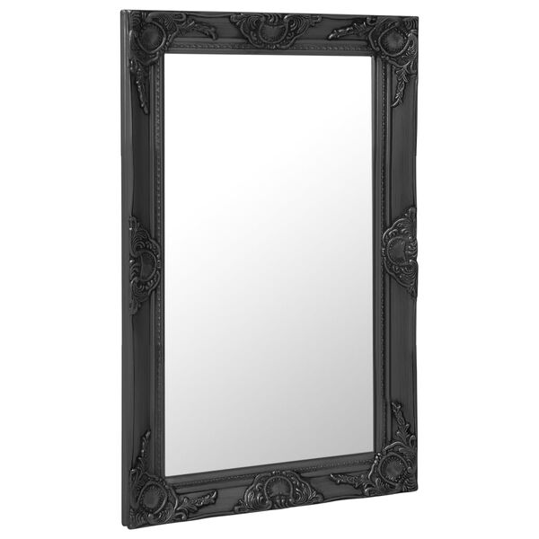 vidaXL Specchio da Parete Stile Barocco 50x80 cm Nero