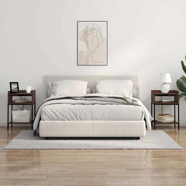 vidaXL Armadio da Notte con lo scaffale Rovere Marrone 40 x 40 x 61 cm