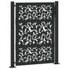 vidaXL Cancello da giardino nero 100x125 cm in acciaio con design a foglia