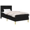 vidaXL Struttura letto con materasso Nero 90 x 190 cm Tessuto