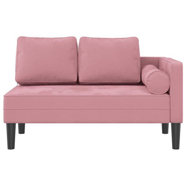 vidaXL Chaise Lounge con Cuscini Rosa in Velluto