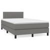 vidaXL Letto a Molle Materasso e LED Grigio Scuro 120x190cm in Tessuto