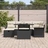 vidaXL Set Divano da Giardino con cuscino 7 pcs Nero Poly Rattan