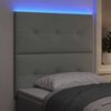 vidaXL Testiera LED con testiera Grigio chiaro 90 cm Poliestere