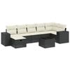 vidaXL Set Divani da Giardino con Cuscini 8 pz Nero in Polyrattan