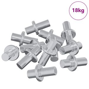 vidaXL Gancio per Mensola 4500 pcs Argento 8,6 x 8,6 x 14,6 mm Acciaio
