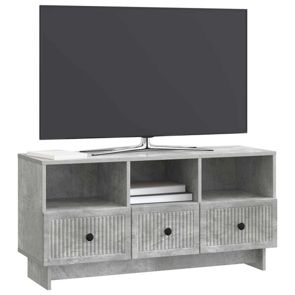 vidaXL Mobile TV con cassetto Grigio Cemento 102 x 34,5 x 50 cm