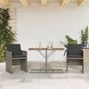 vidaXL Set da Bistr&ograve; 3 pz con Cuscini Grigio in Polyrattan