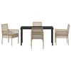 vidaXL Set da Pranzo per Giardino con cuscino 5 pcs Beige polyrattan