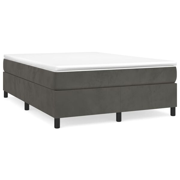 vidaXL Struttura Letto a Rete a Molle Grigio Scuro 140x190 cm Velluto