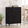 vidaXL Credenza Rovere Nero 69,5 x 34 x 90 cm Legno multistrato