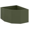 vidaXL Vaso d'angolo Oliver verde 60 x 60 x 35 cm Acciaio