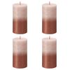 Bolsius Candele Pilastro Rustiche Sunset 4 pz 130x68 mm Rosa e Ambra