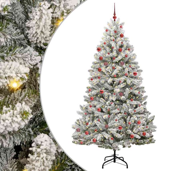 vidaXL Albero di Natale artificiale con 300 LED Verde e Bianco 210 cm
