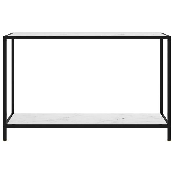 vidaXL Tavolo Consolle Bianco 120x35x75 cm in Vetro Temperato